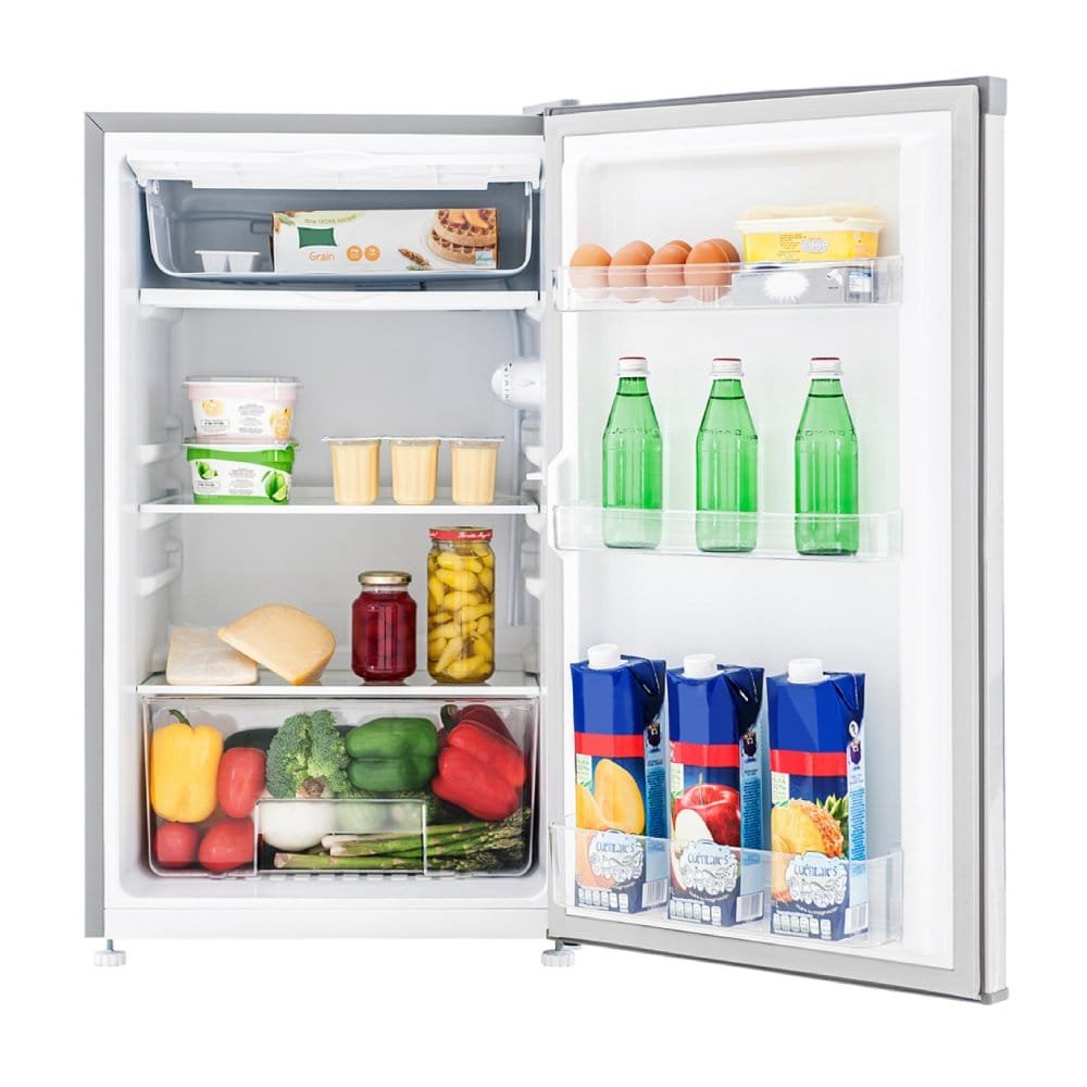 1200wx1200h-b-mabe-frigobar-93l-inox-rmf04prx0-frente-abierto-con-producto.jpg 1200Wx1200H B Mabe Frigobar 93L Inox RMF04PRX0 Frente abierto con producto