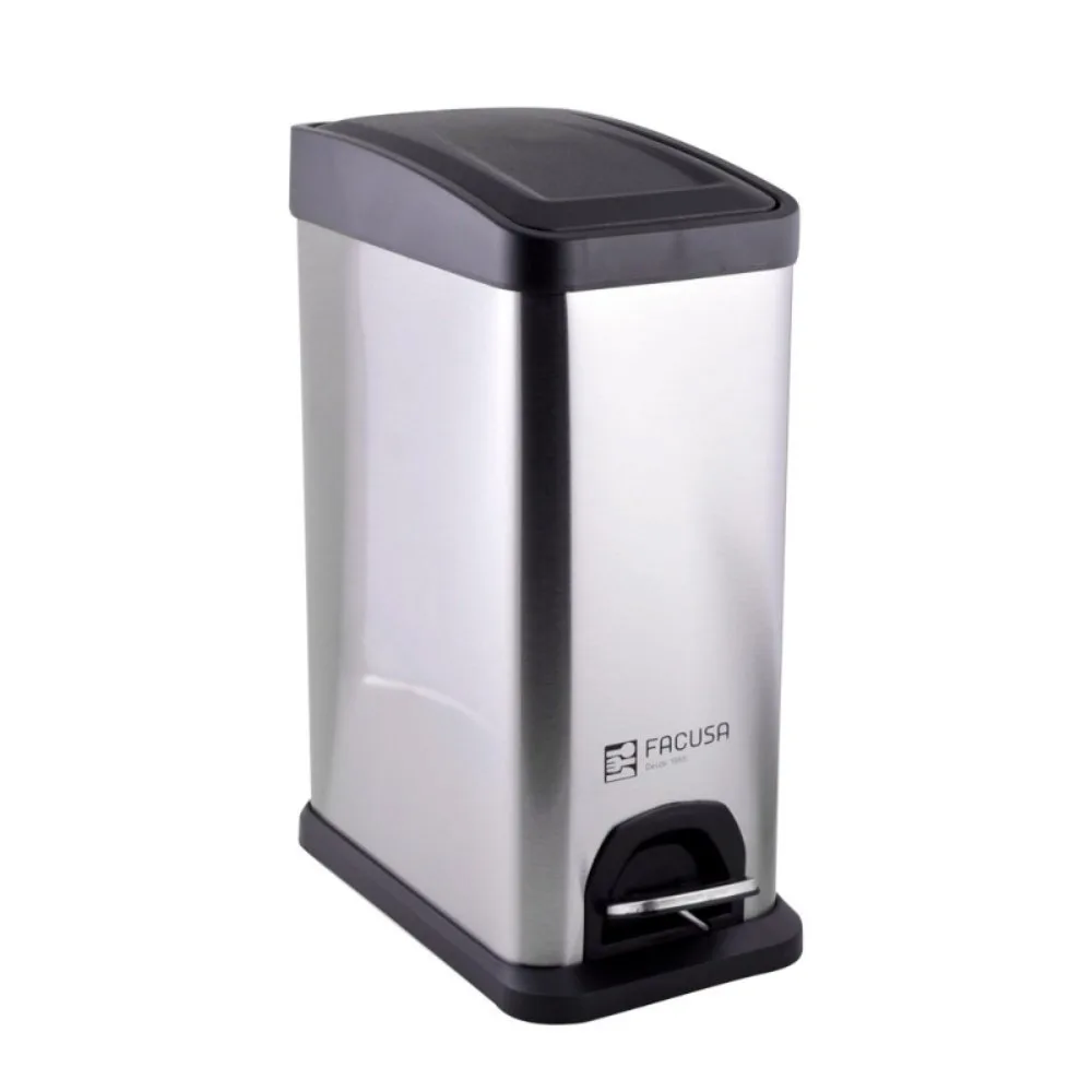 Papelera Selecto de Acero Inoxidable de 15 Litros con Pedal 35.5 x 21 x 47 cm
