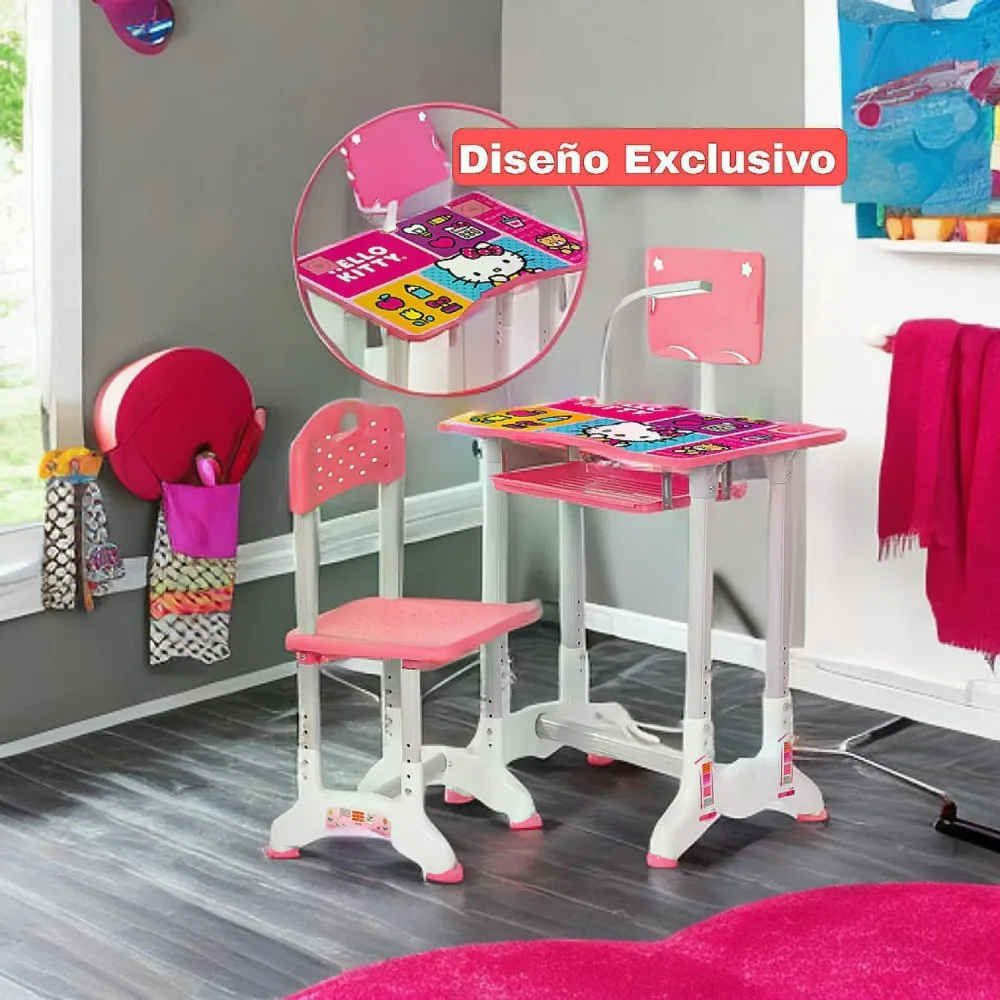 Escritorio y Silla Hello Kitty Ergonomico con Lampara Led 3