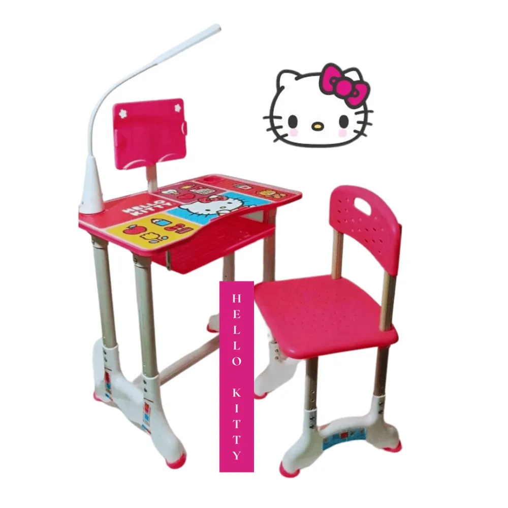 Escritorio y Silla Hello Kitty Ergonomico con Lampara Led