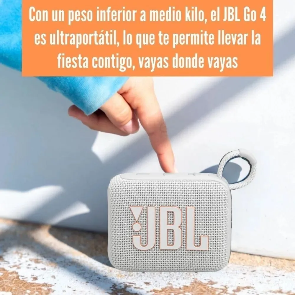 Parlante Bluetooth JBL Go 4 IP67 Waterproof Sonido Potente Color Blanco 3