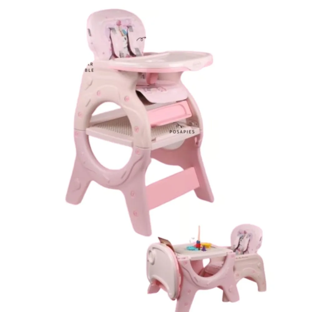 SILLA CARPETA 4 EN 1 DONNA COMEDOR PARA BEBES ROSADO