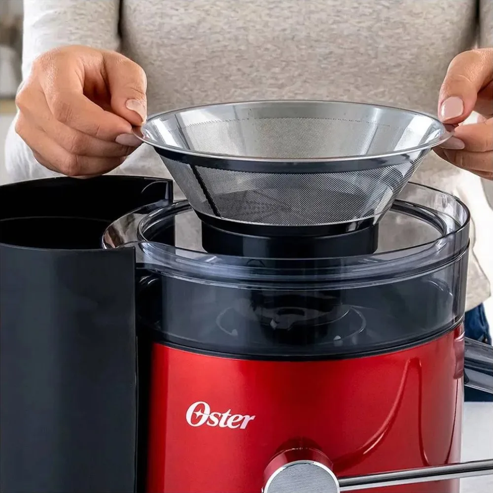 Extractor de Jugos Oster 600W FPSTJE320R – Extractor Profesional de Jugos con Boquilla Extra Grande Cuchilla de Acero Inoxidable y 2 Velocidades 3