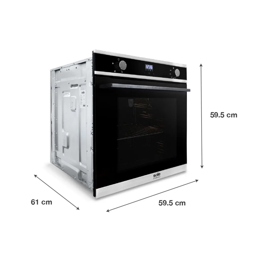 Horno a Gas Empotrable Sole SOLHO018 70L con Turbo Conveccion Grill Rosticero y Sistema de Seguridad Avanzado 2