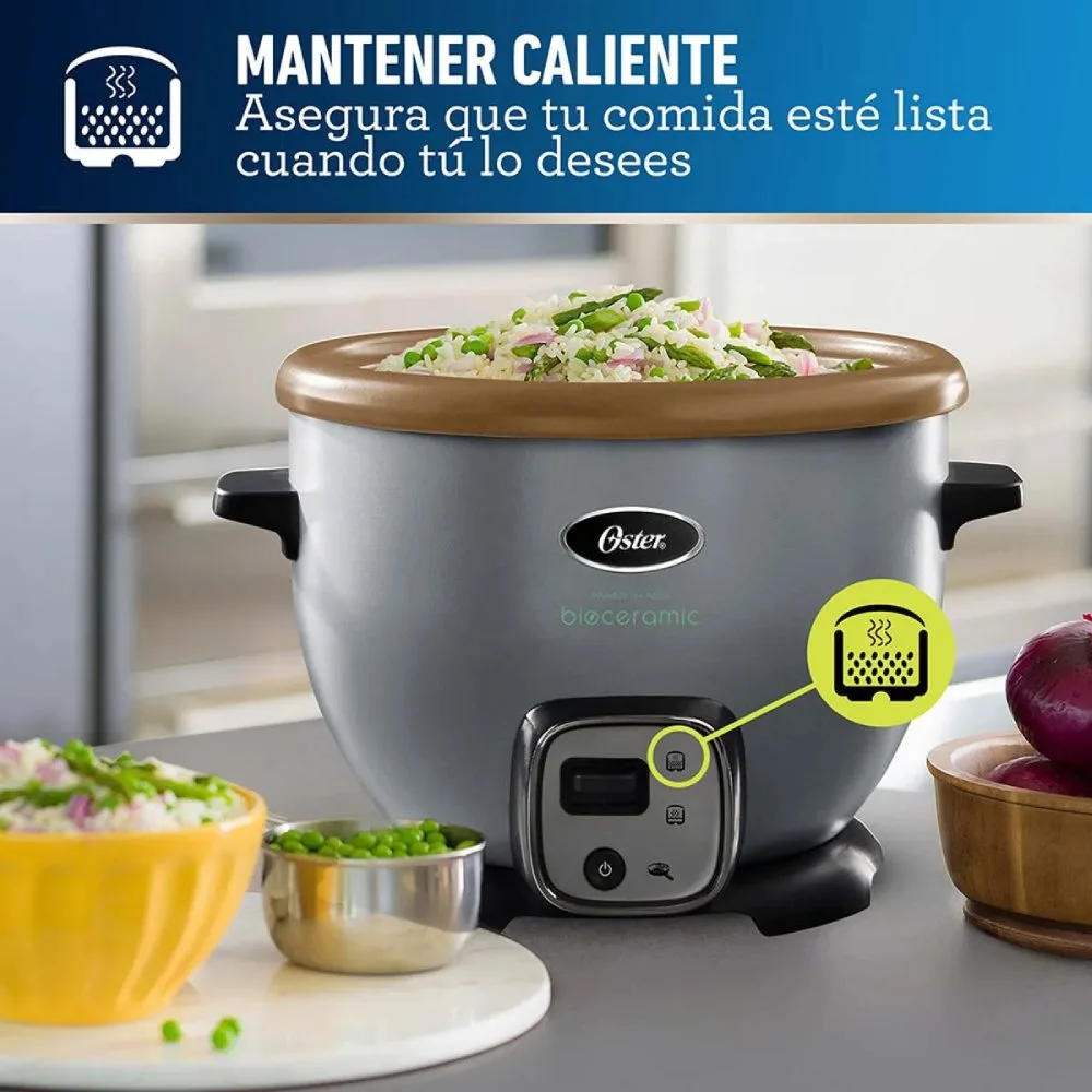 Arrocera Multiusos Oster® 10 Tazas con Funcion Sofrito Recubrimiento Bioceramic® Infundido con Aceite de Oliva y Bandeja de Vapor CKSTRC7129S 2