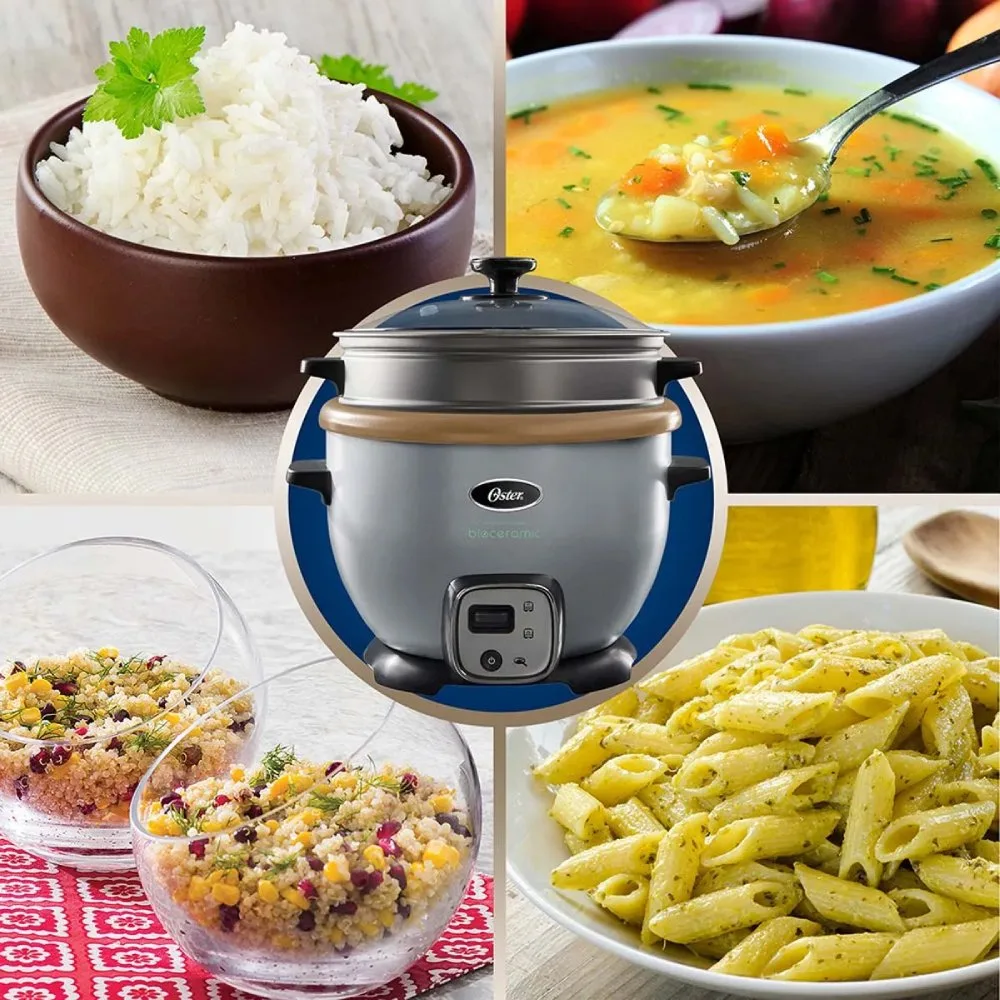 Arrocera Multiusos Oster® 10 Tazas con Funcion Sofrito Recubrimiento Bioceramic® Infundido con Aceite de Oliva y Bandeja de Vapor CKSTRC7129S 7